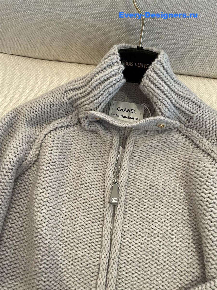 Ch**el wool zip-up sweater