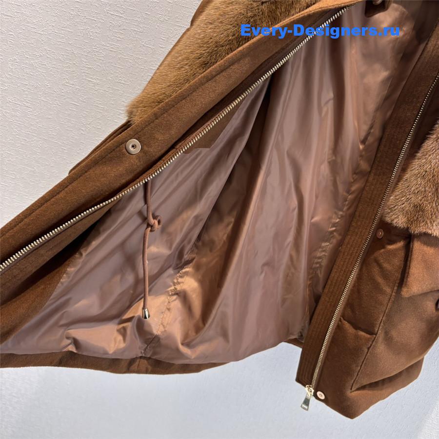 L0r0 P1ana mink stand collar down jacket