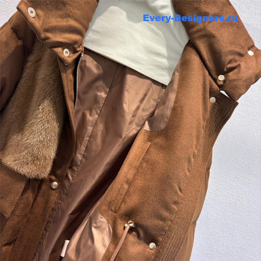L0r0 P1ana mink stand collar down jacket