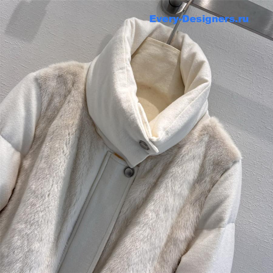 L0r0 P1ana mink stand collar down jacket