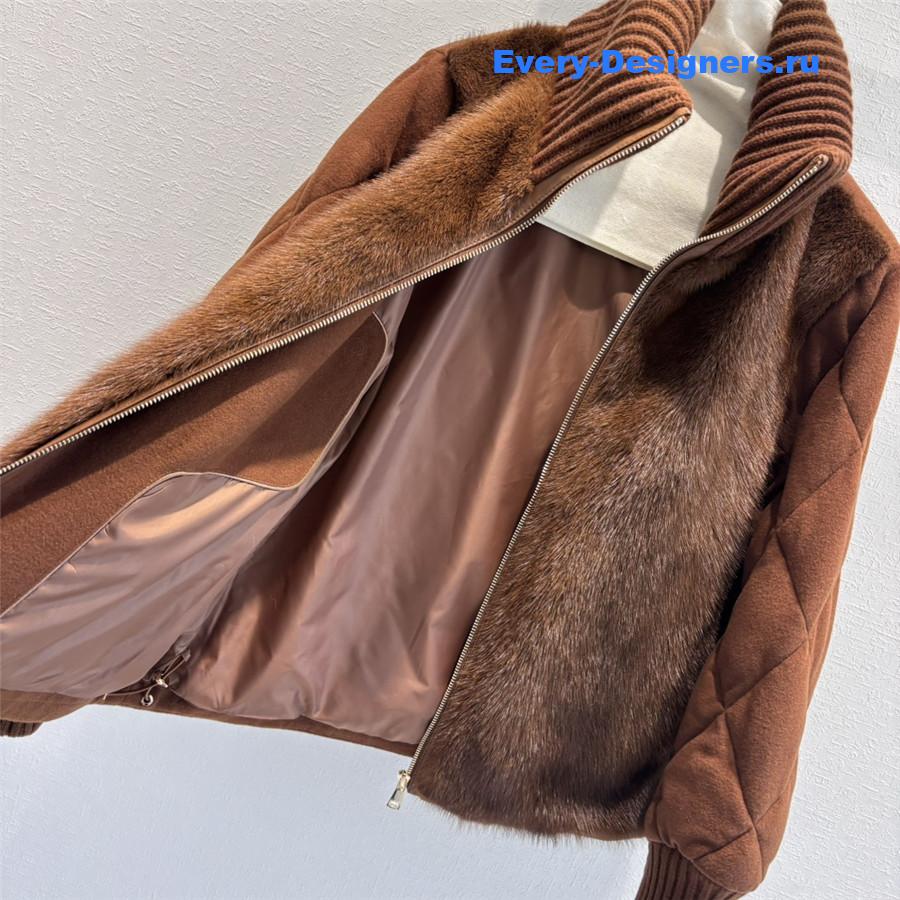 L0r0 P1ana mink stand collar down jacket