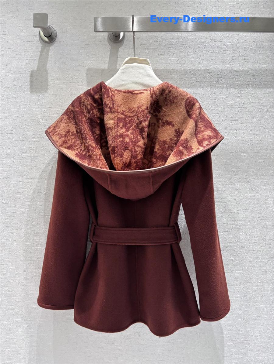 D10r hooded short wool coat