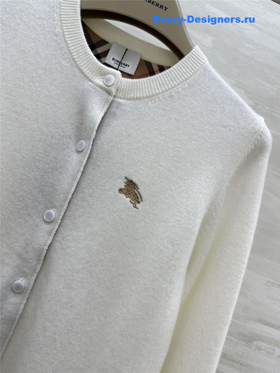 Bv*b*rry check wool knit cardigan white