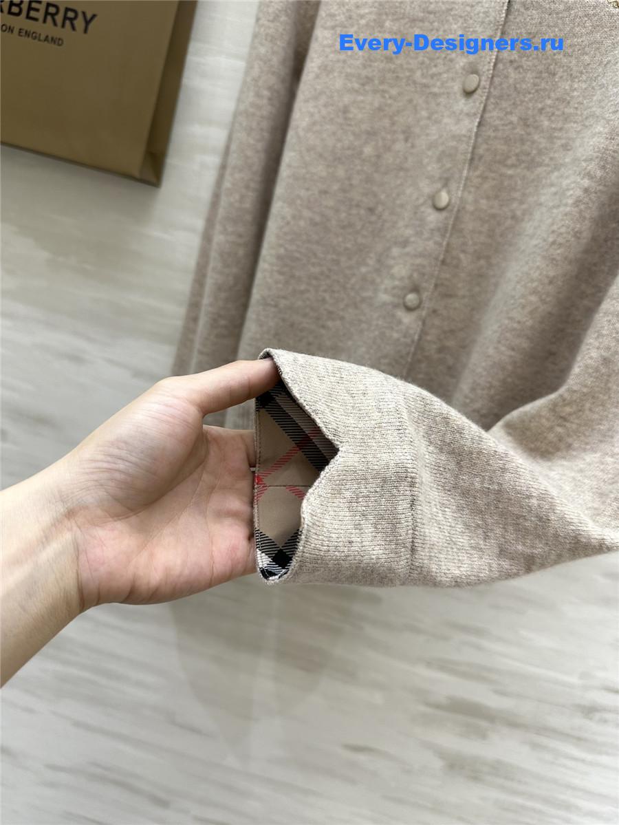 Bv*b*rry check wool knit cardigan beige