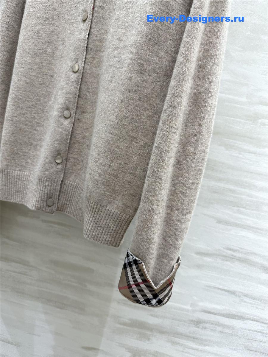 Bv*b*rry check wool knit cardigan beige