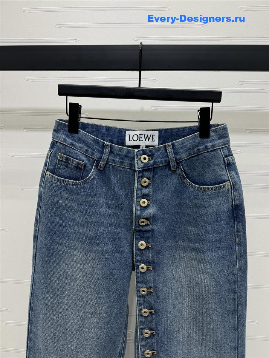L0ew* button-down straight jeans