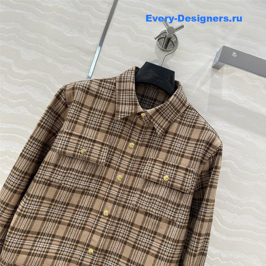 Ce1i*e checked wool shirt