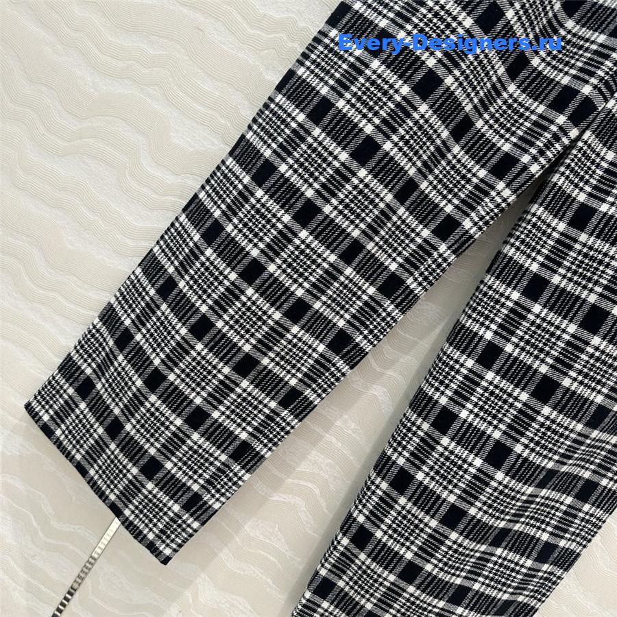 Ce1i*e wool checked straight-leg pants