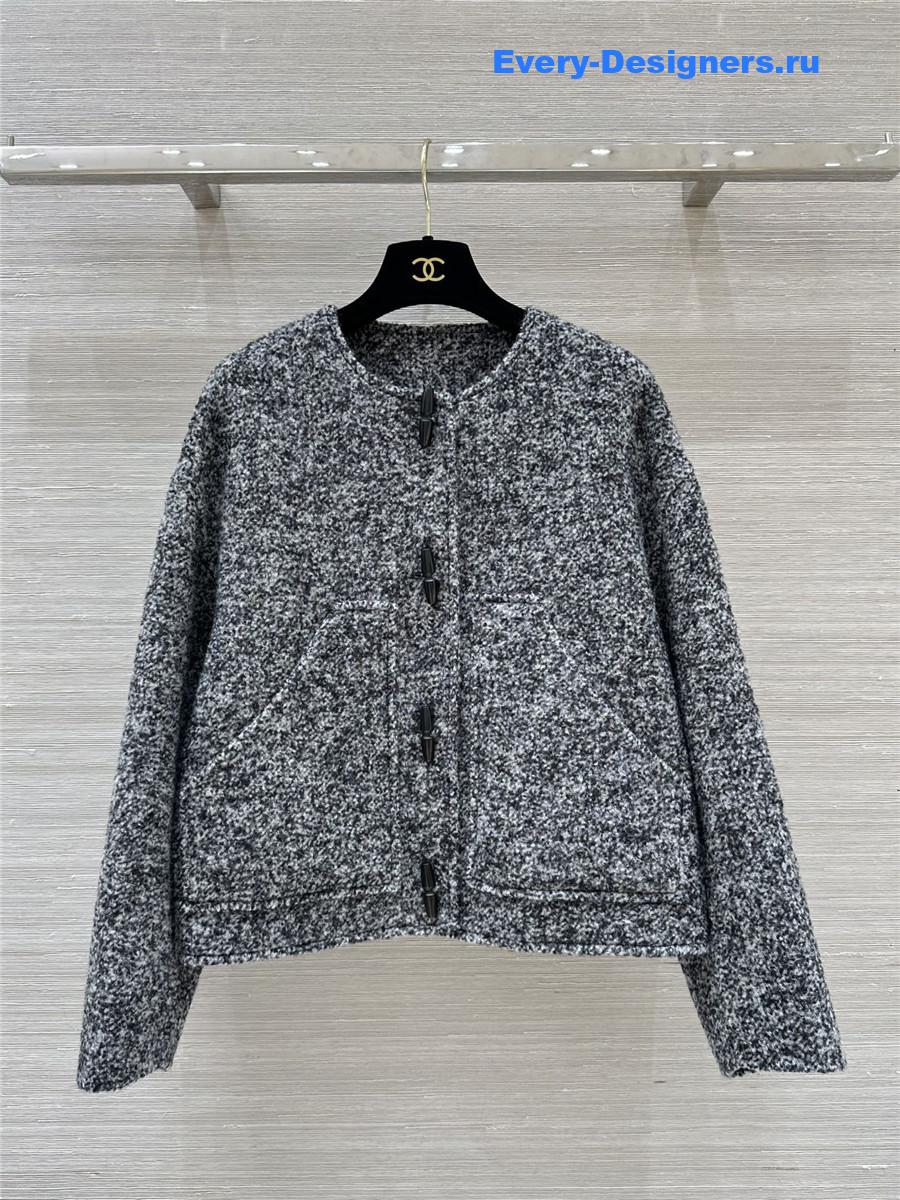 Jil sander horn button short coat in grey