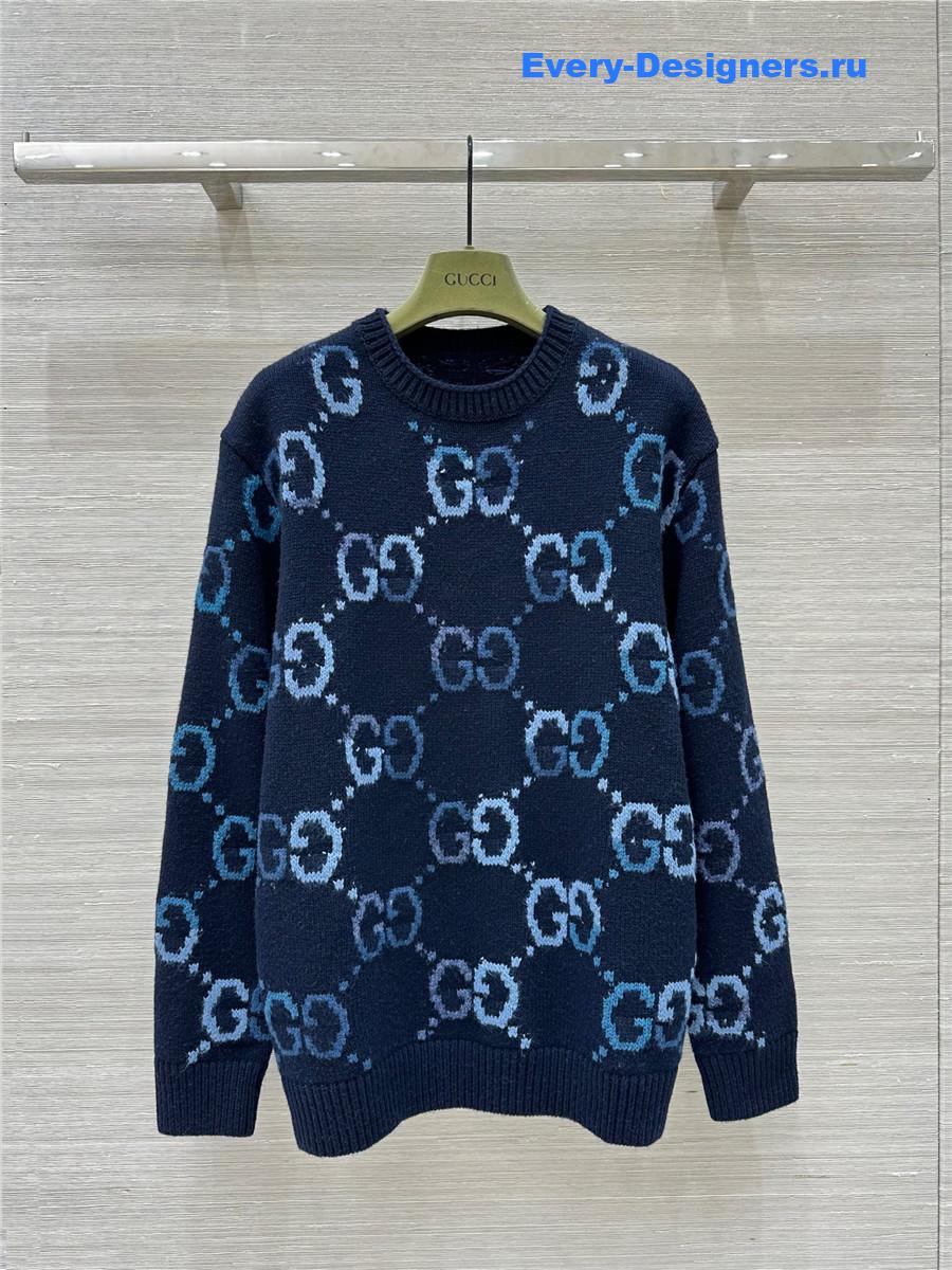 Gvc*1 gg jacquard sweater in navy