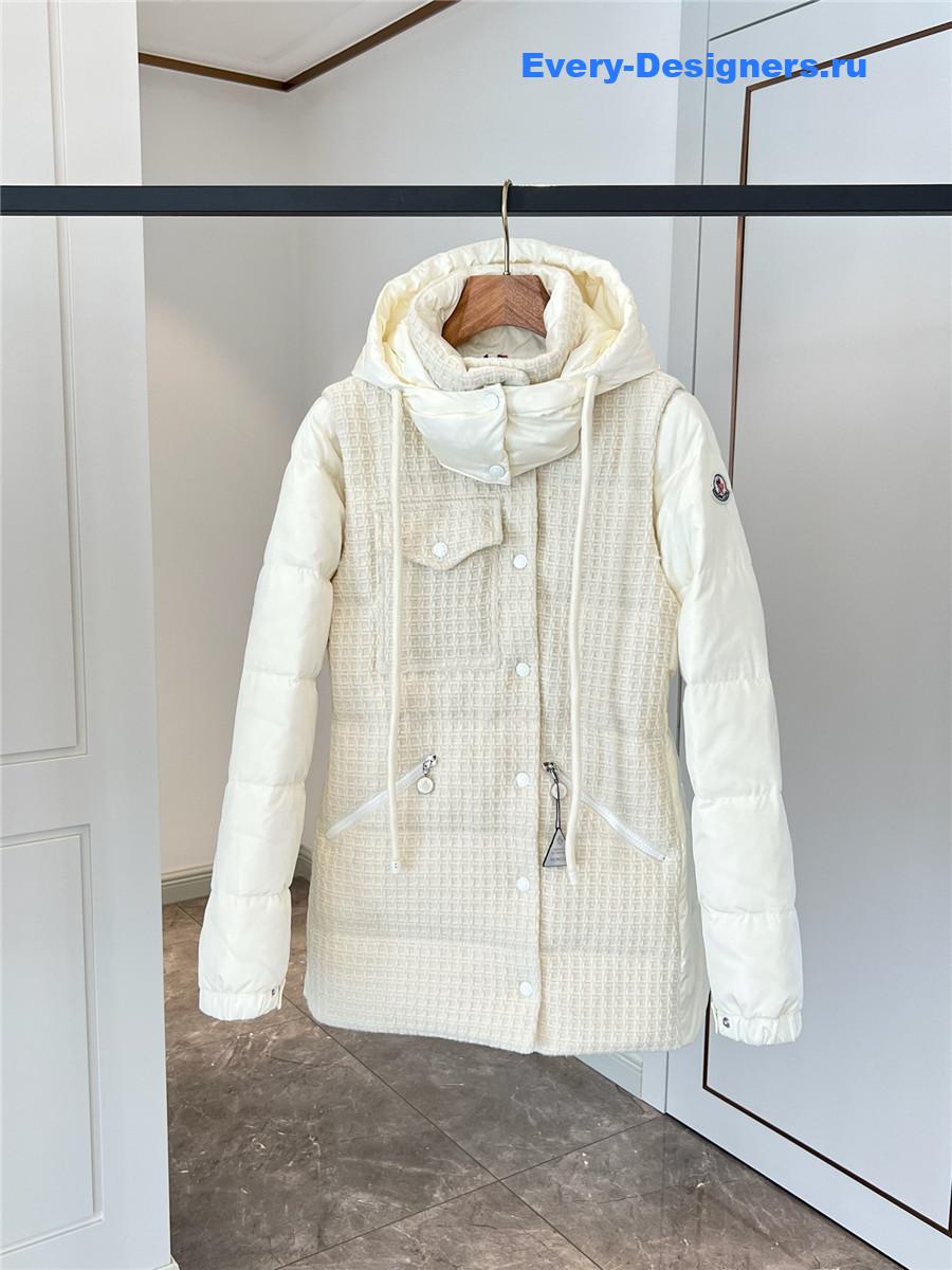 Moncler knitted patchwork down jacket