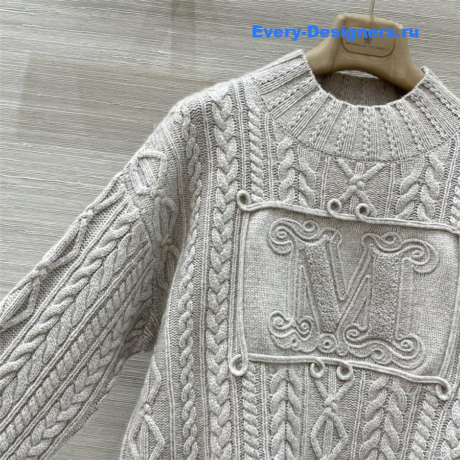 Vanitoo Grey Cable Cashmere Sweater