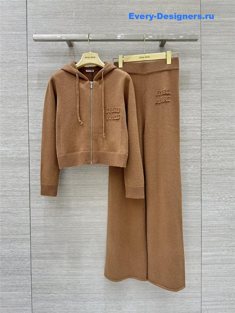 M1um1u zipper jacket + pants set