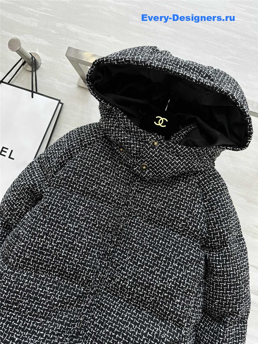 Ch**el snowflake woven down jacket