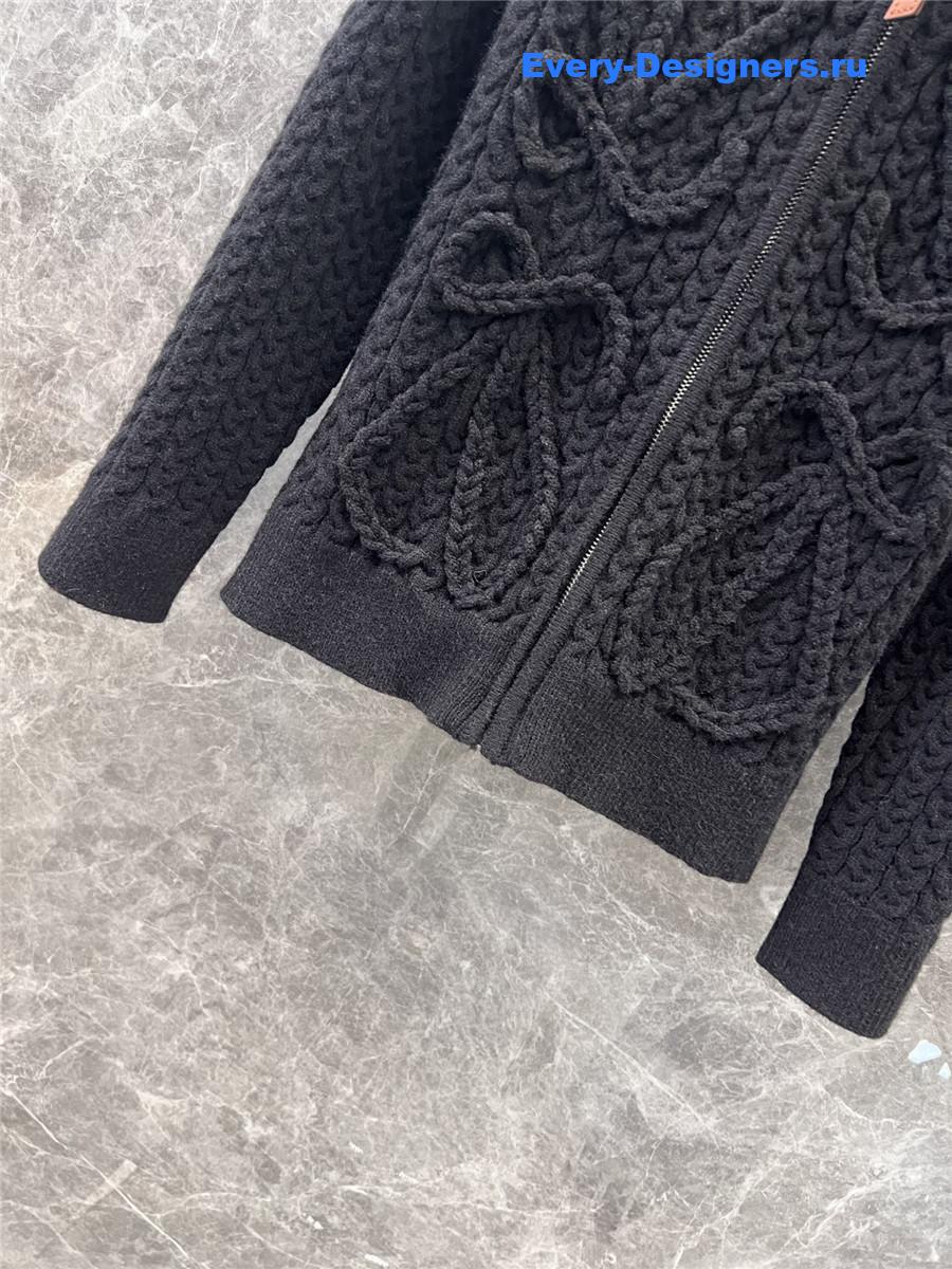 L0ew* jacquard cardigan coat