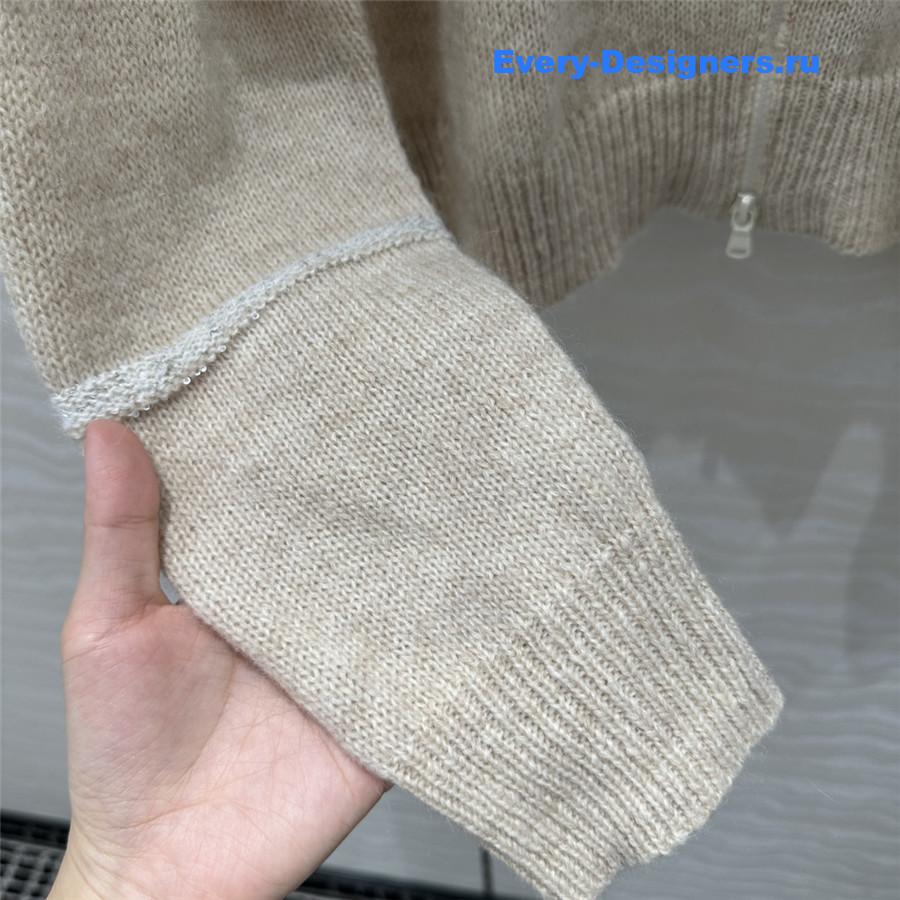 BC Beige Zip-Up Alpaca Cardigan
