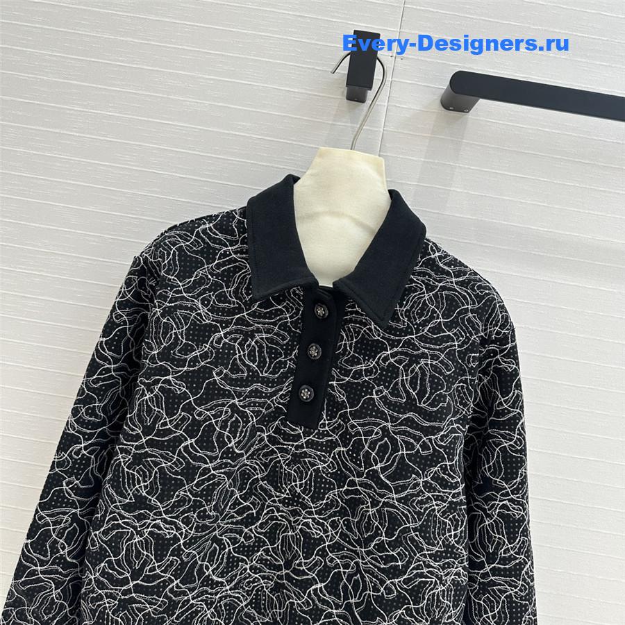 Ch**el polo glittered cotton sweatshirt