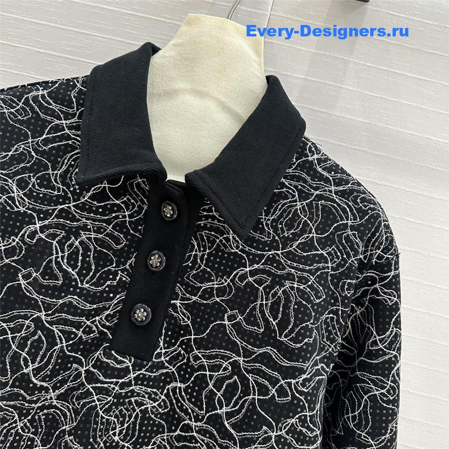 Ch**el polo glittered cotton sweatshirt