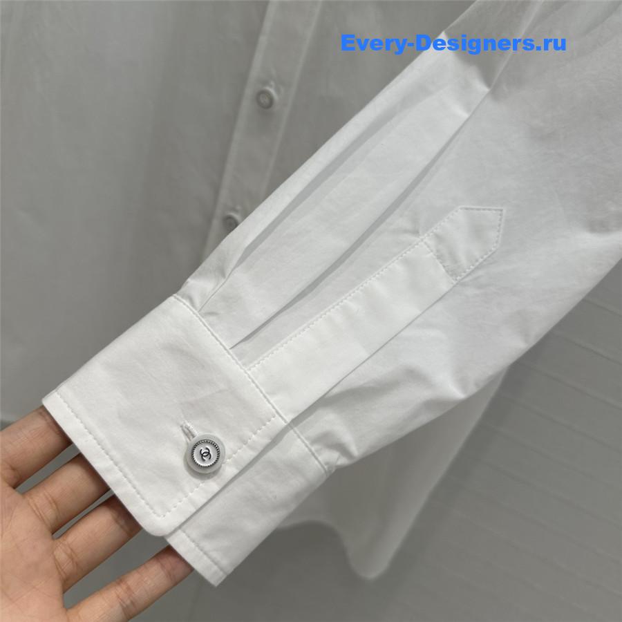 Ch**el sequin embroidered collar shirt