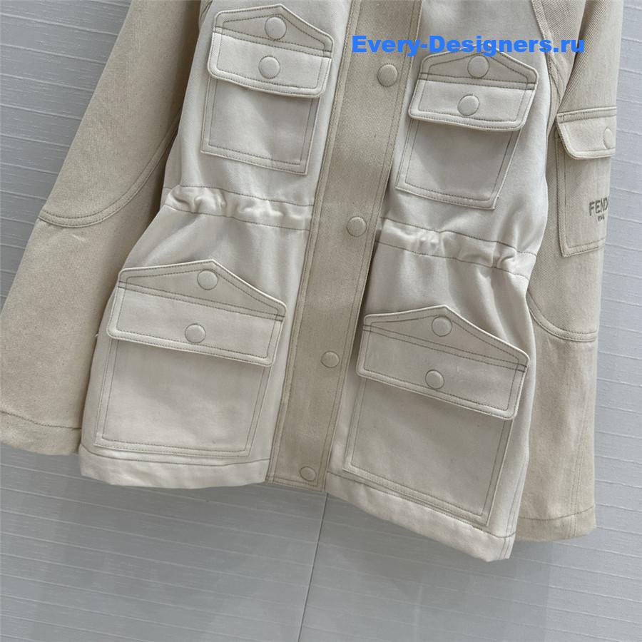F**di cotton denim parka
