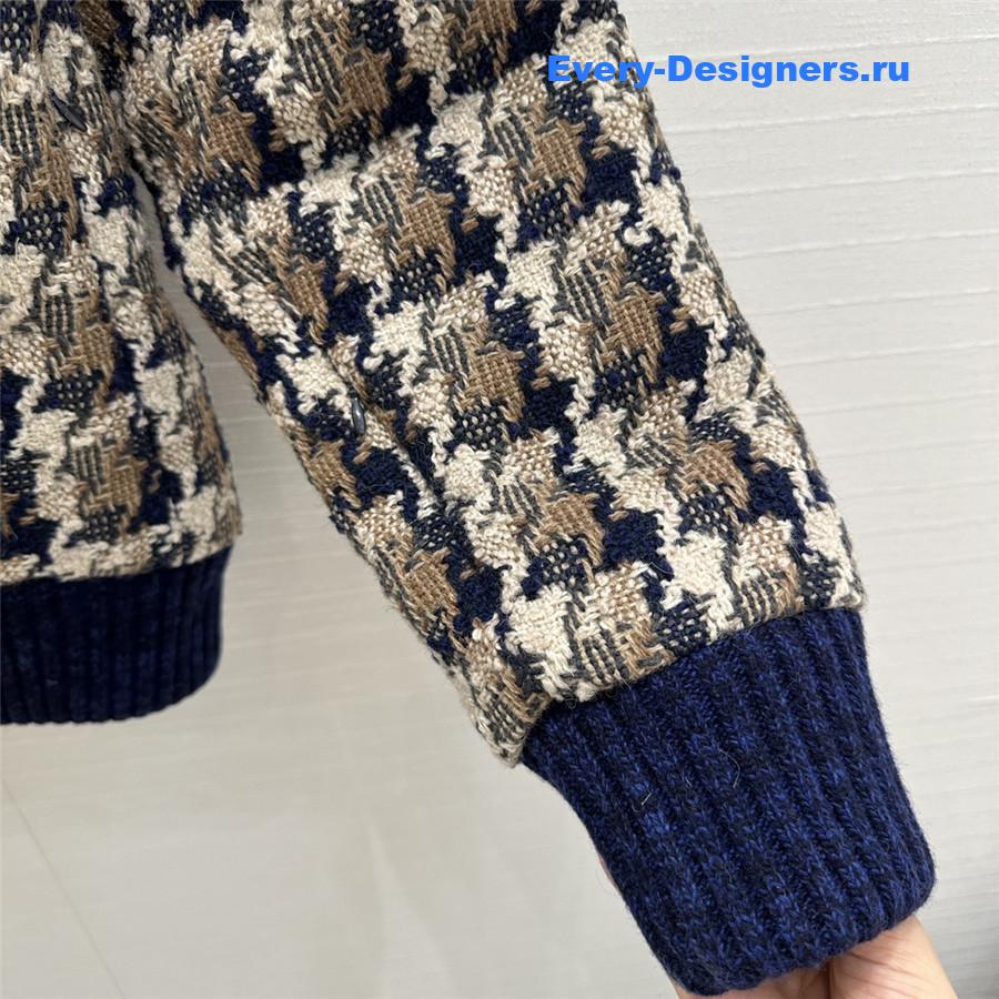 Ch**el tweed check down jacket