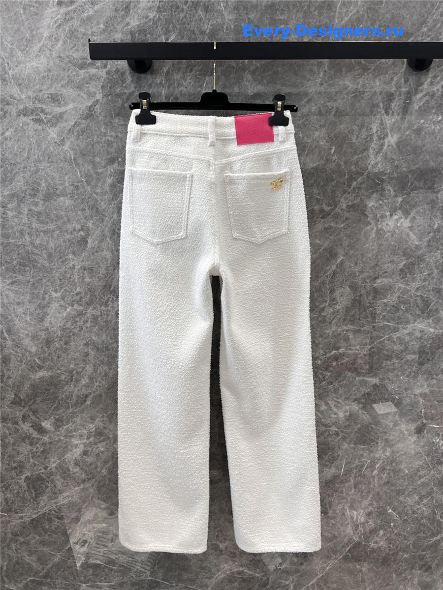 Ch**el casual denim straight pants