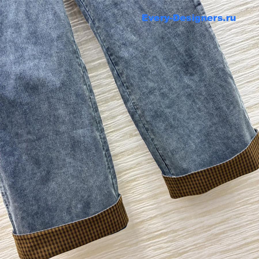M1um1u corduroy denim trousers