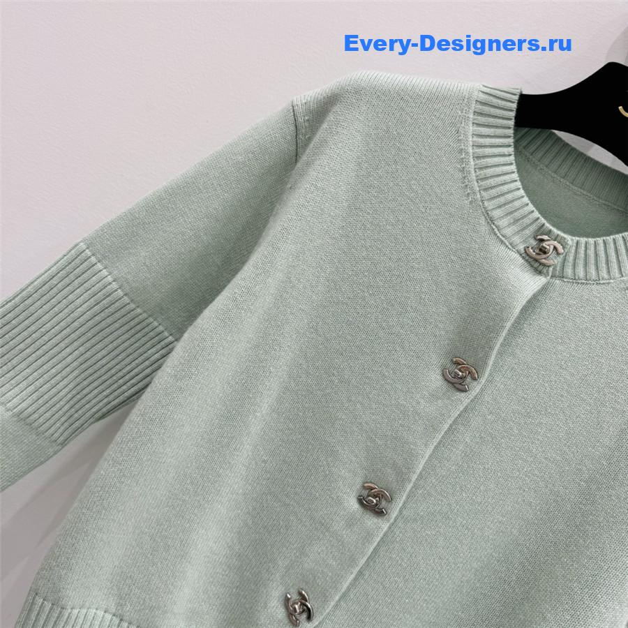 Ch**el vintage cashmere cardigan mint green