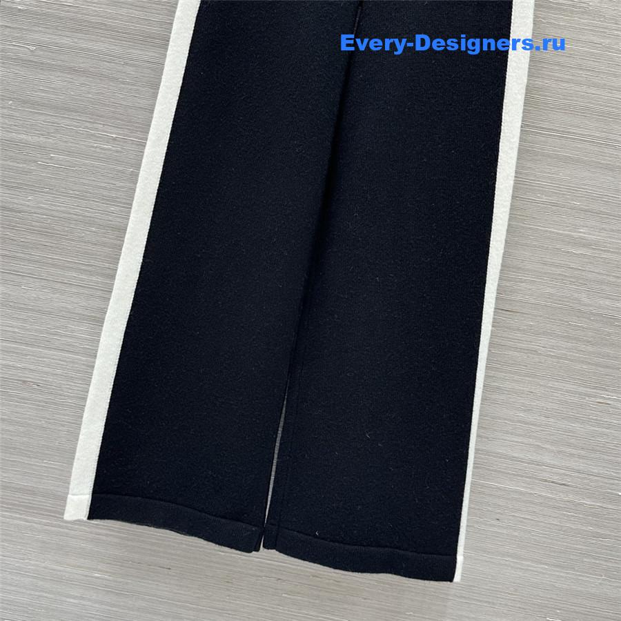 Ch**el cashmere wide-leg straight pants