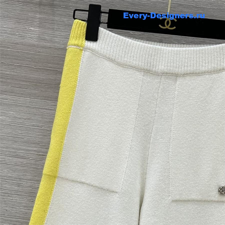 Ch**el cashmere wide-leg straight pants