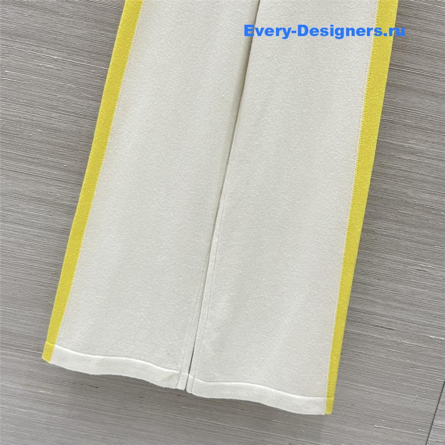 Ch**el cashmere wide-leg straight pants
