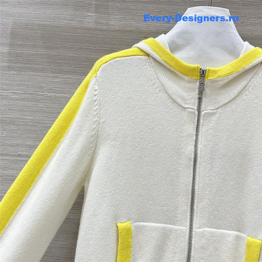 Ch**el hooded zip-up cardigan