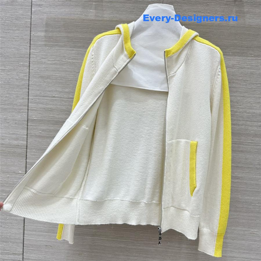 Ch**el hooded zip-up cardigan