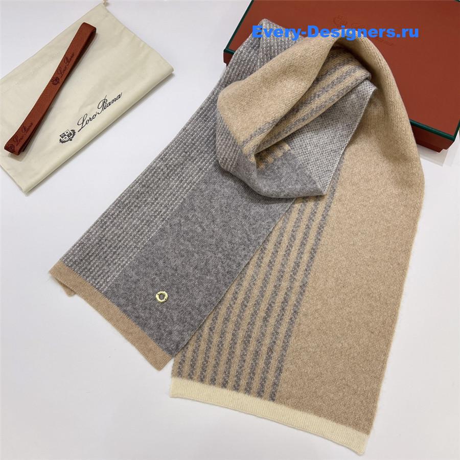 L0r0 P1ana pure cashmere colorblock long scarf