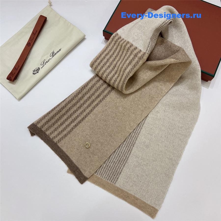 L0r0 P1ana pure cashmere colorblock long scarf