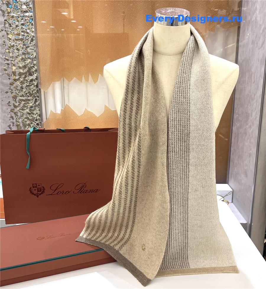 L0r0 P1ana pure cashmere colorblock long scarf