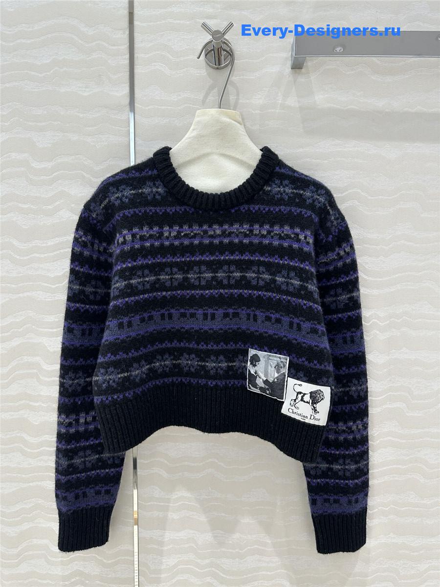 D10r cropped wool sweater blue/purple