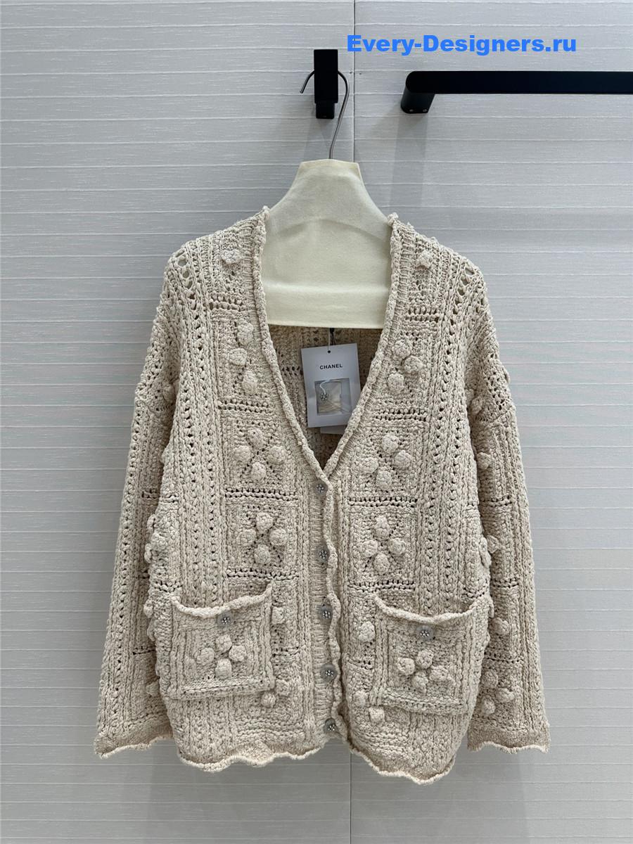 Ch**el crochet embossed cardigan