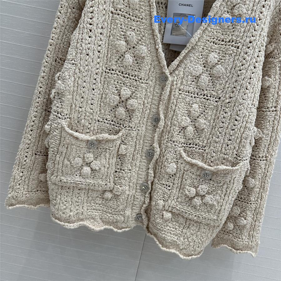 Ch**el crochet embossed cardigan