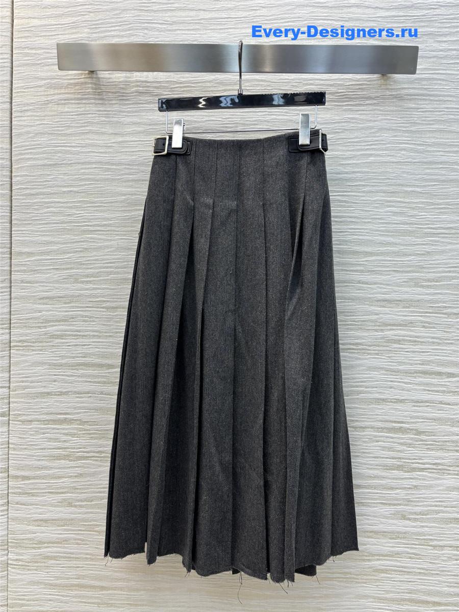 D10r woolen pleated skirt