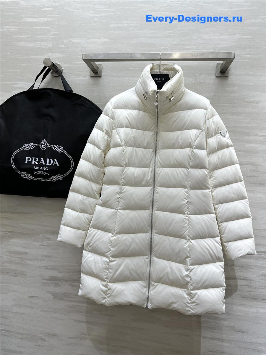 Pra*a stand collar midi down jacket