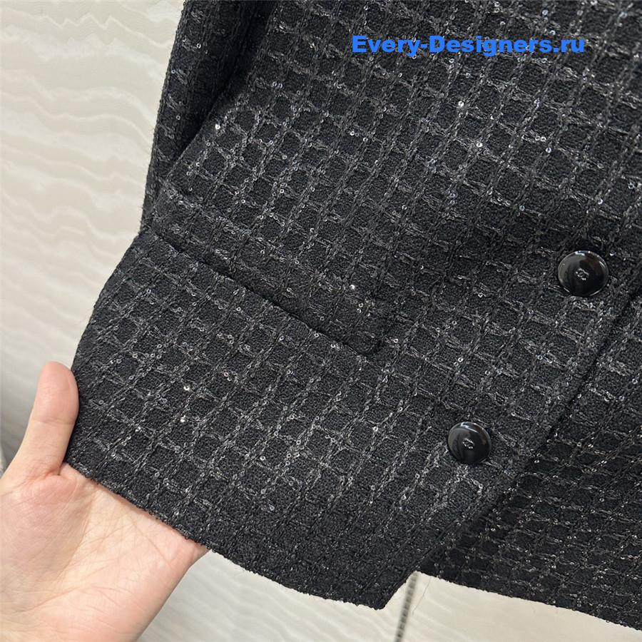 Ch**el check soft tweed jacket