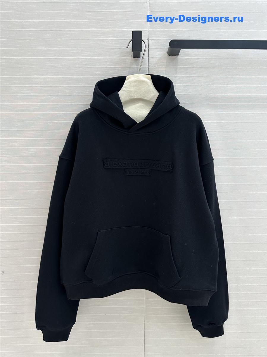 A1exa*der wang oversize logo hoodie black