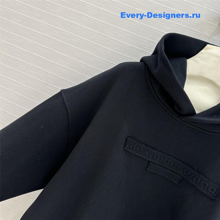 A1exa*der wang oversize logo hoodie black