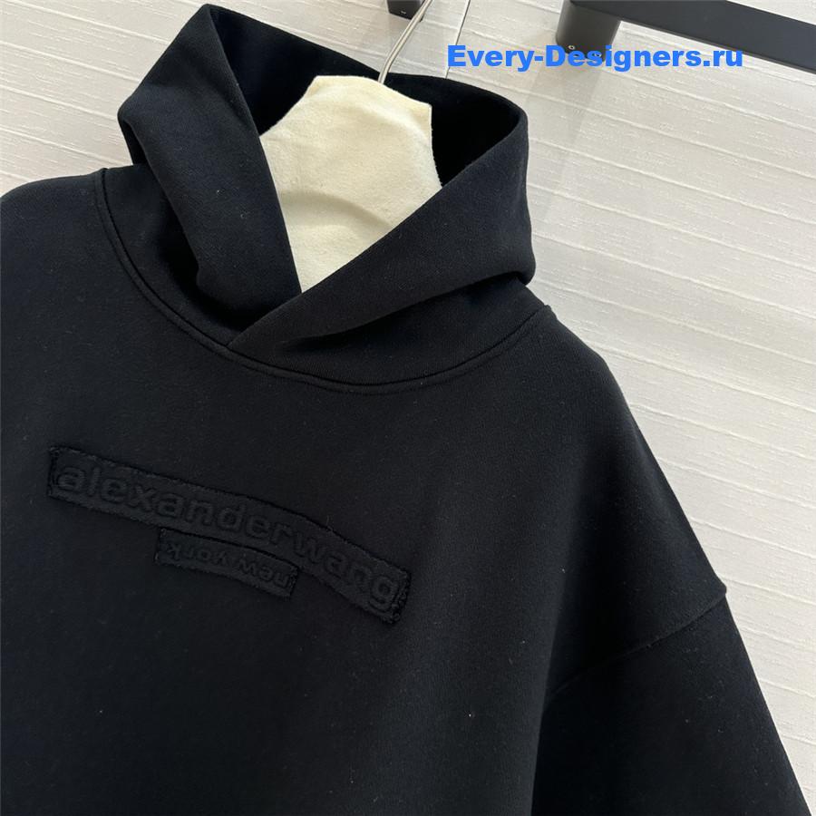 A1exa*der wang oversize logo hoodie black