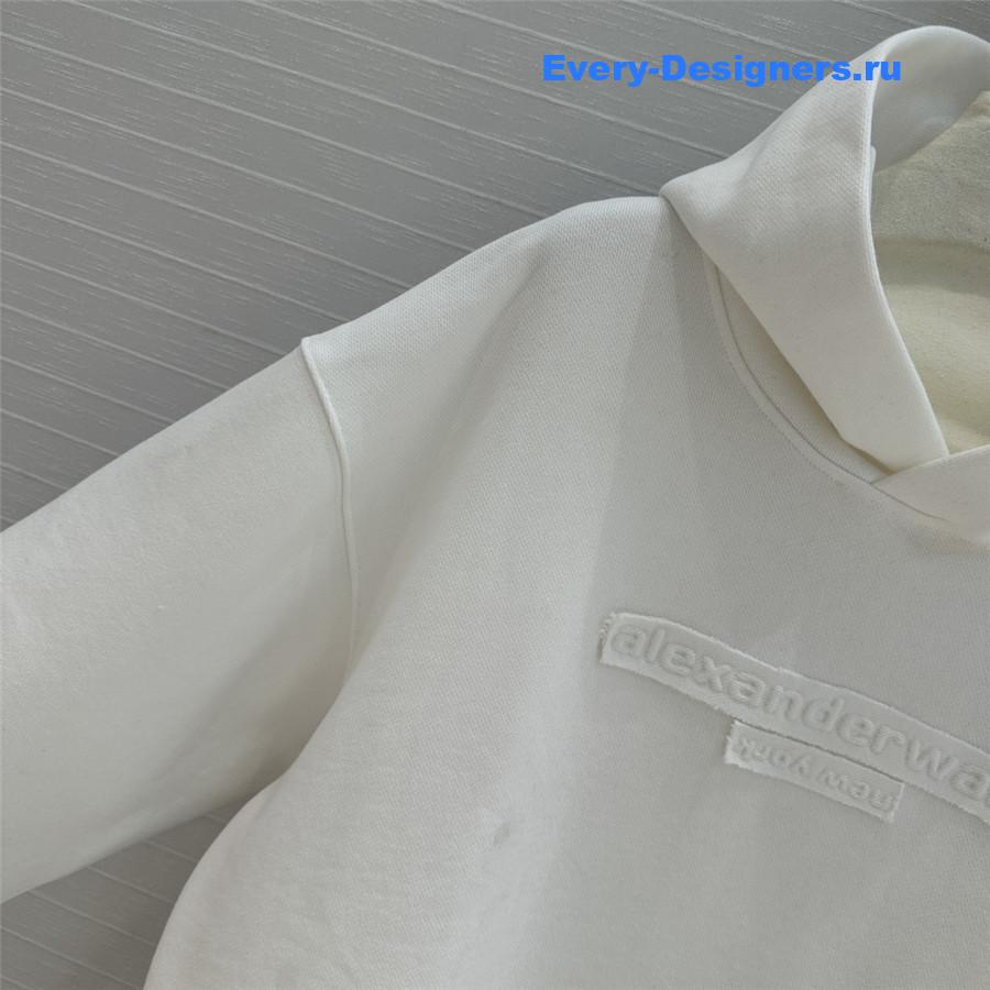 A1exa*der wang oversize logo hoodie white