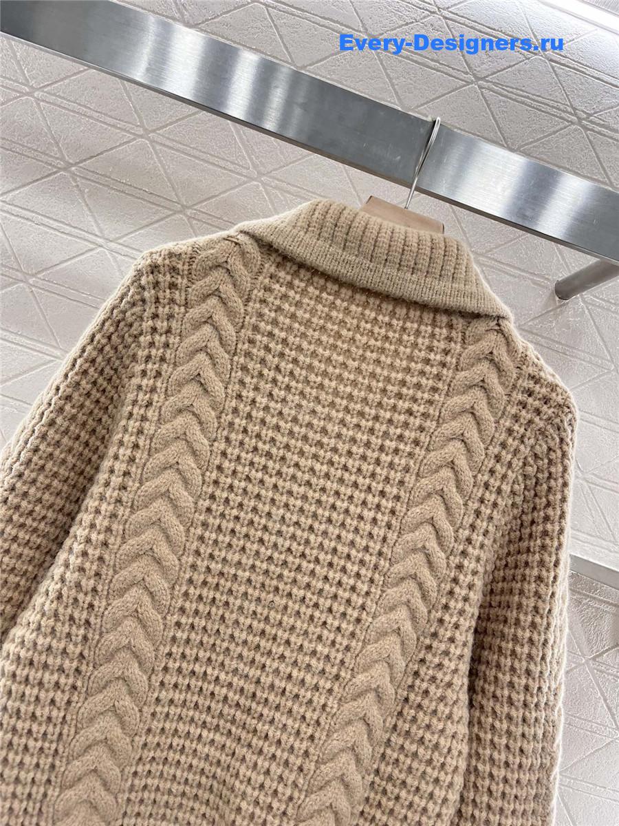 Moncler Plain Knit Zipper Cardigan