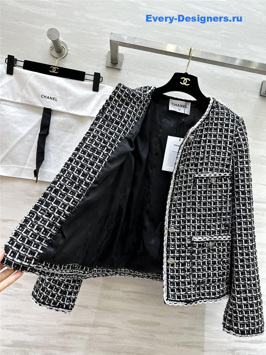 Ch**el check soft tweed jacket