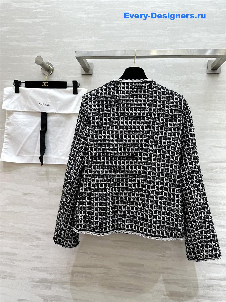 Ch**el check soft tweed jacket