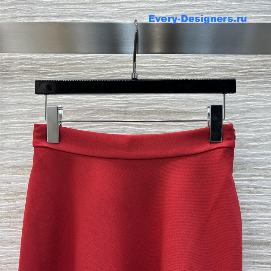 D10r red a-line maxi skirt